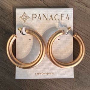 PANACEA matte gold chunky hoop earrings